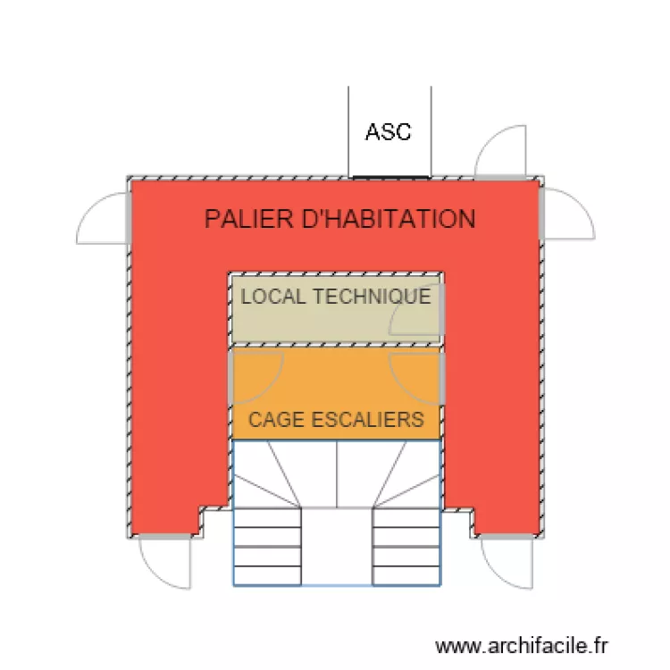 PALIER HABITATION CRETEIL CALMETTE. Plan de 