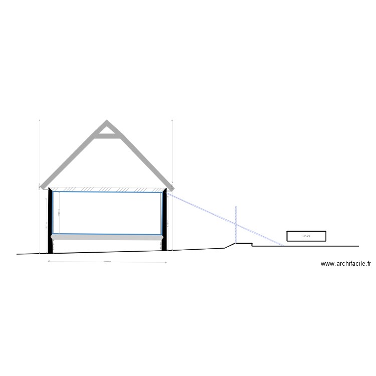 plan de coupe maison . Plan de 0 pièce et 0 m2