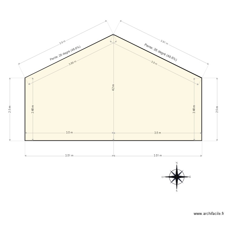 FACADE COTE Sud. Plan de 0 pièce et 0 m2