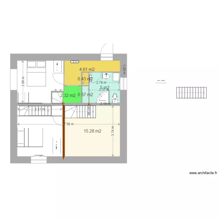 grange V29 1 er &eacute;tage 15 janv  cotes sdb modifi&eacute;es. Plan de 