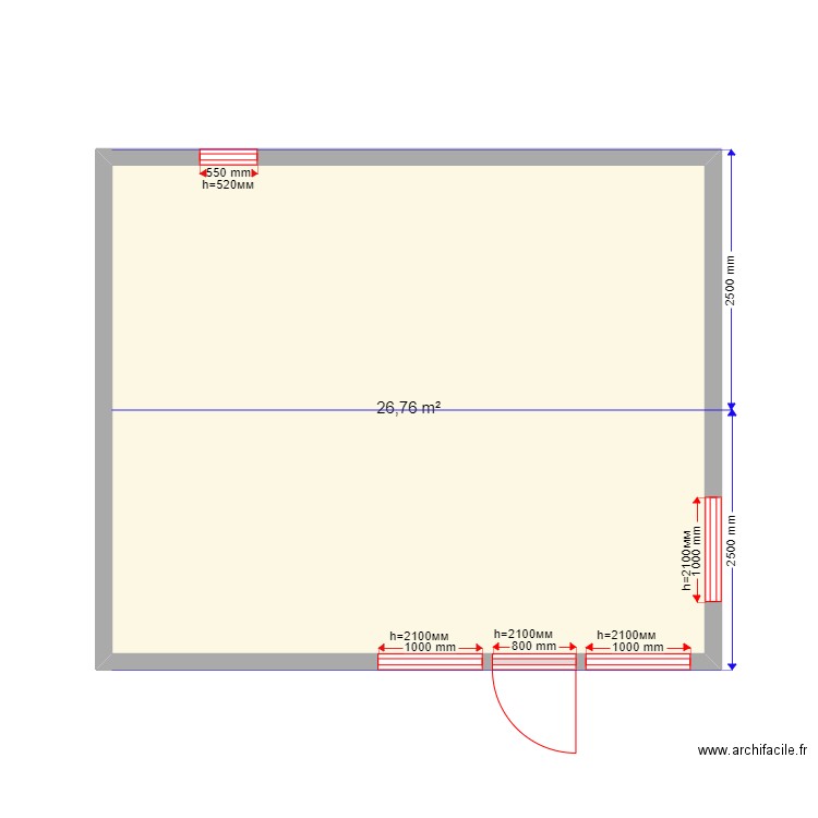 30 8 Pavilion. Plan de 1 pièce et 27 m2