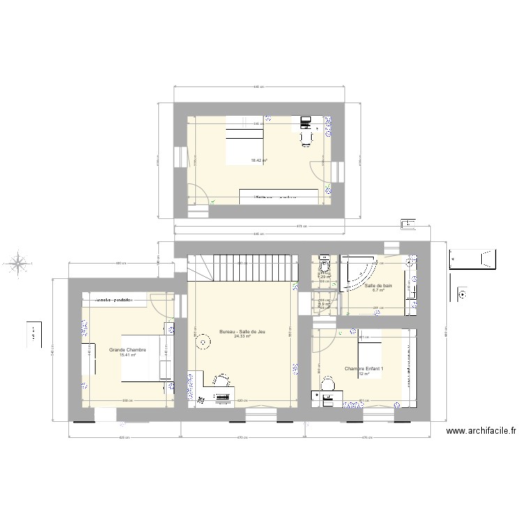 Maison RDC étage elec 1. Plan de 0 pièce et 0 m2