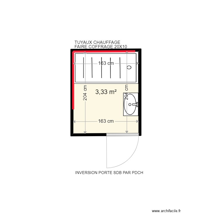 MOCRETTE VERONIQUE . Plan de 1 pièce et 3 m2