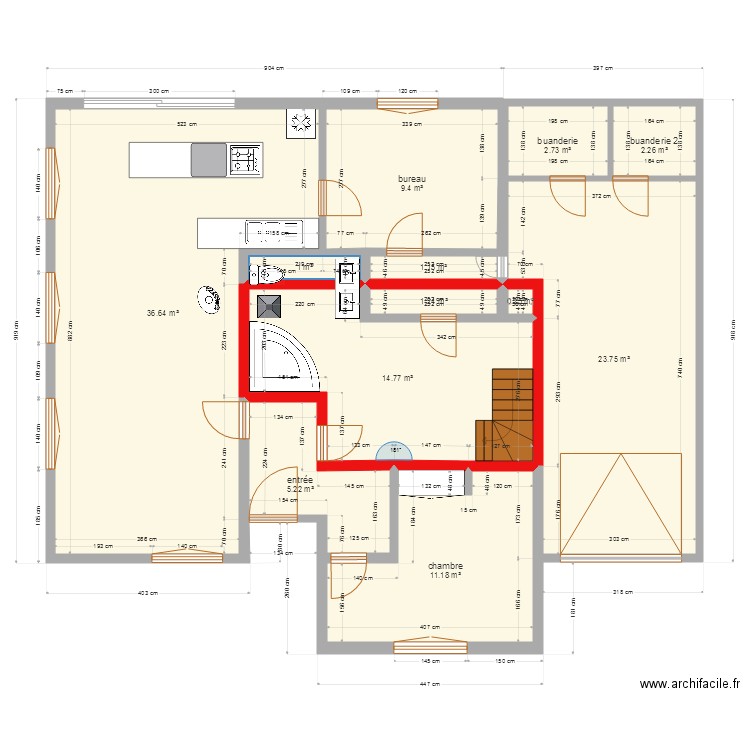 Plan étage superposée. Plan de 0 pièce et 0 m2