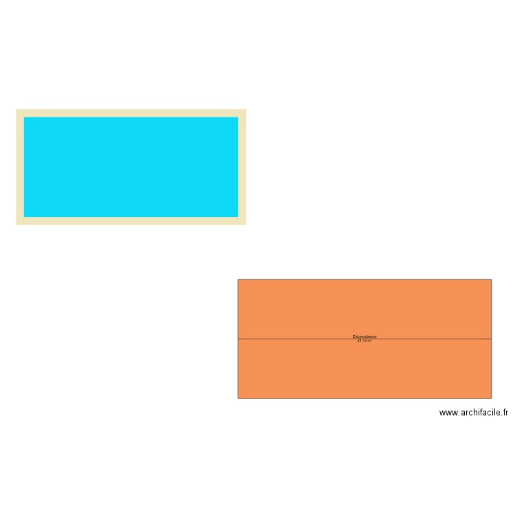 piscine La Boutecaillère. Plan de 1 pièce et 45 m2