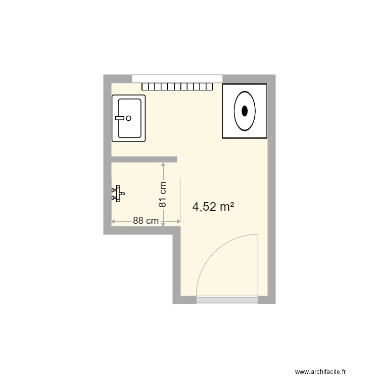 Tortiller sdb existant. Plan de 0 pièce et 0 m2