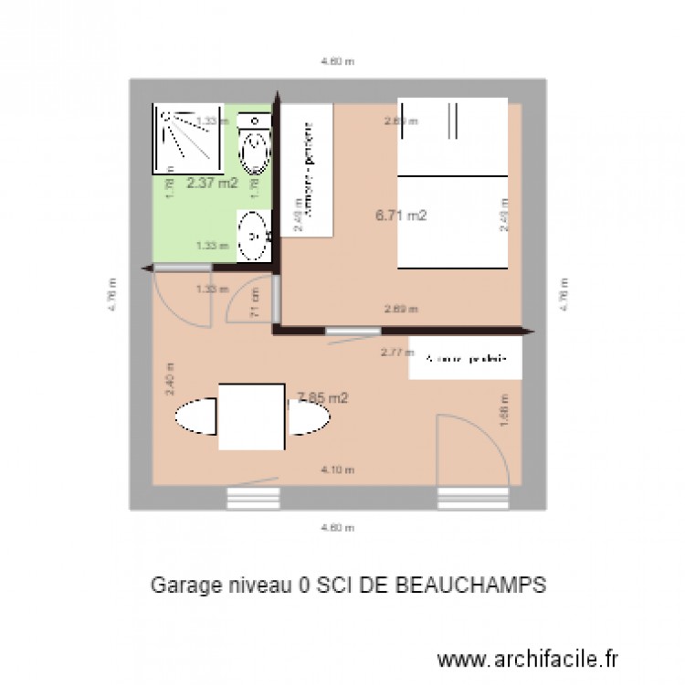 sci beauchamps garage niveau 0 VERSION 1. Plan de 0 pièce et 0 m2
