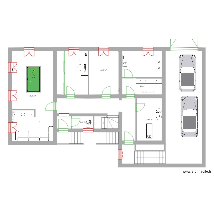 Sous sol  garage . Plan de 0 pièce et 0 m2