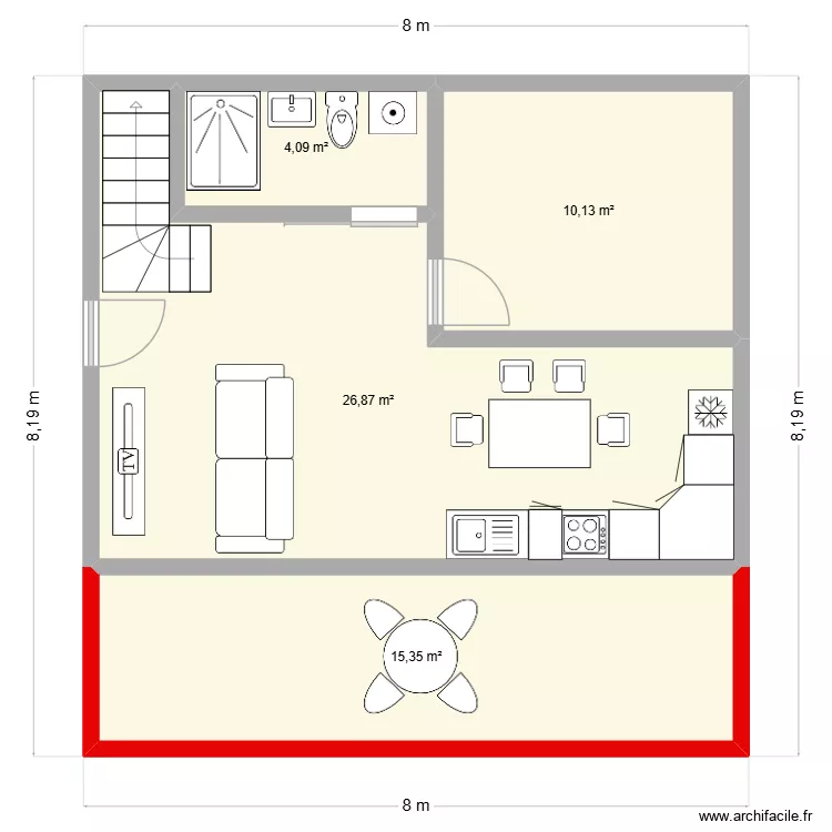 maison 65m² avec mezzanine. Plan de maison 65m² avec mezzanine. Plan de