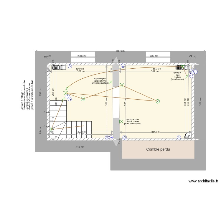 combles. Plan de 0 pièce et 0 m2