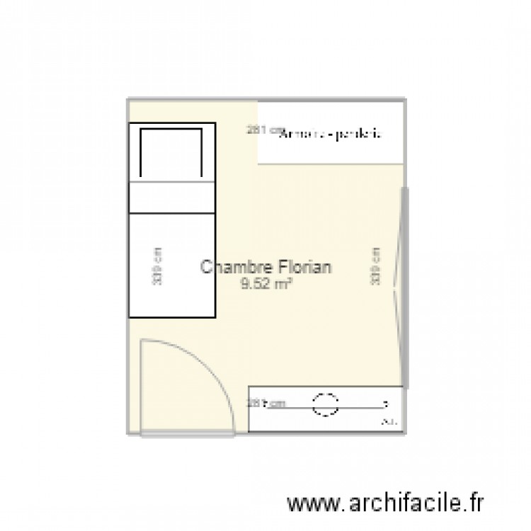 Chambre Florian. Plan de 0 pièce et 0 m2