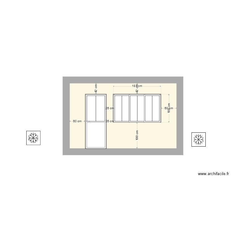 Maquettes cuisine et arrière cuisine. Plan de 0 pièce et 0 m2