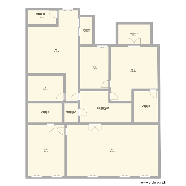 1er etage graulhet 2023. Plan de 0 pièce et 0 m2