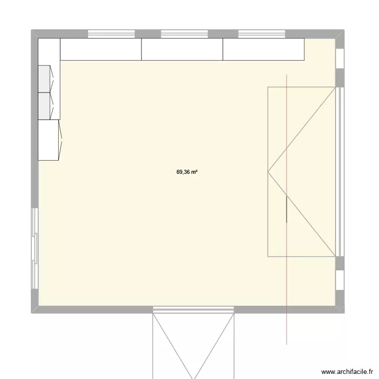 Carport fermé. Plan de 1 et 69 m² Carport fermé. Plan de 1 et 69 m²