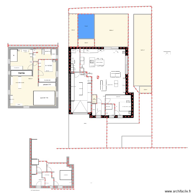 montarnaud rdc. Plan de 9 pièces et 160 m2
