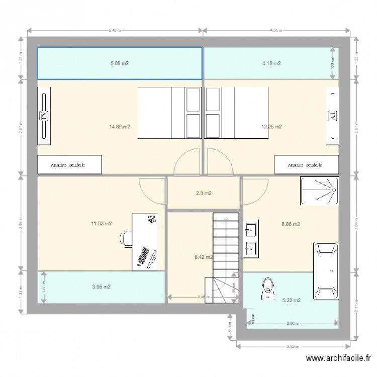mansarde. Plan de 0 pièce et 0 m2