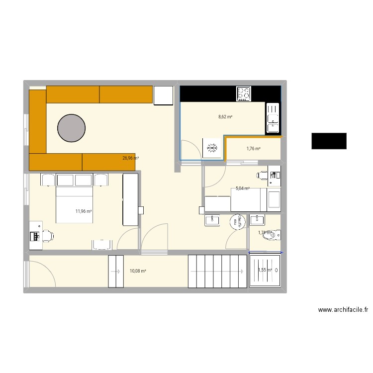 maison najah. Plan de 8 pièces et 68 m2