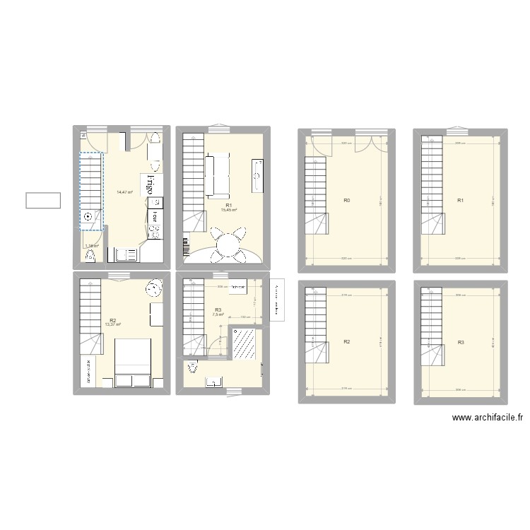 MAison Magalas. Plan de 10 pièces et 114 m2