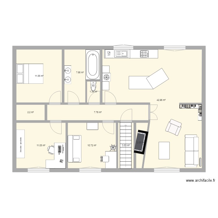 Atelier Tarn V2. Plan de 10 pièces et 101 m2