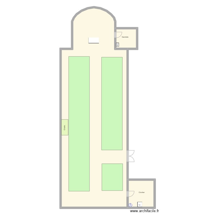 Eglise de PUYBARBAN. Plan de 0 pièce et 0 m2