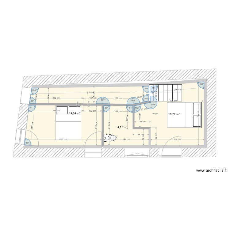 Rdc annexe 1ere idee. Plan de 3 pièces et 29 m2