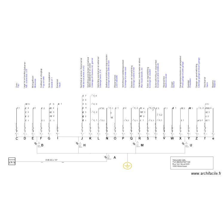 Schema unifilairee. Plan de 0 pièce et 0 m2