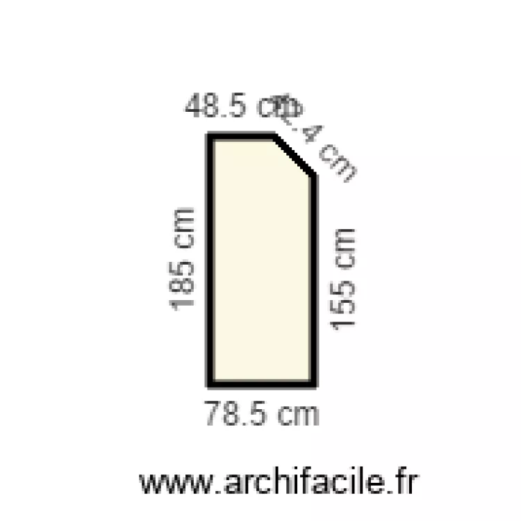 porte de douche. Plan de 