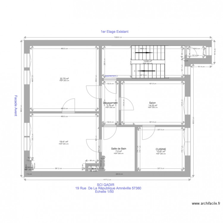 SCI QADIR collectif  etage existant. Plan de 0 pièce et 0 m2