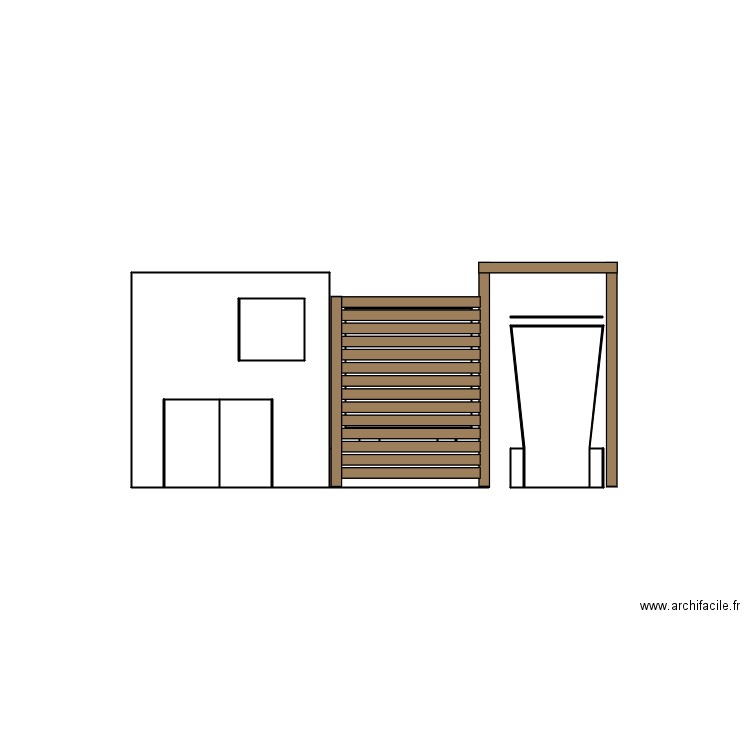 poubelle et PAC et bois. Plan de 0 pièce et 0 m2