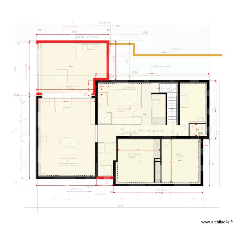 RdC V0. Plan de 0 pièce et 0 m2