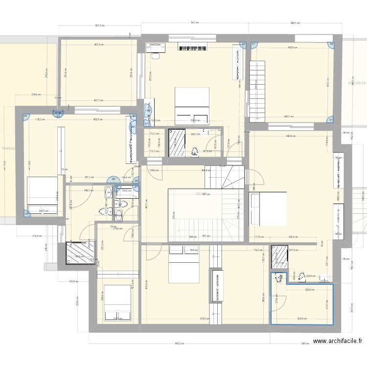 Extension Hammamet Modifié . Plan de 30 pièces et 650 m2