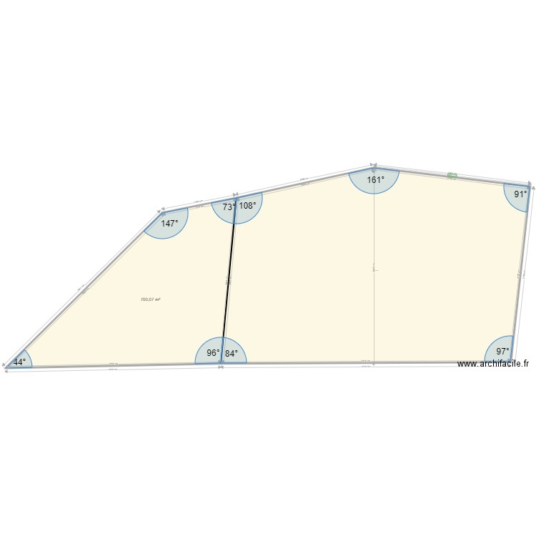 TERRAIN. Plan de 2 pièces et 2372 m2