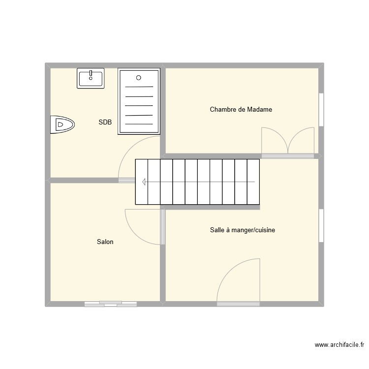 CATALA Georgette existant. Plan de 4 pièces et 26 m2