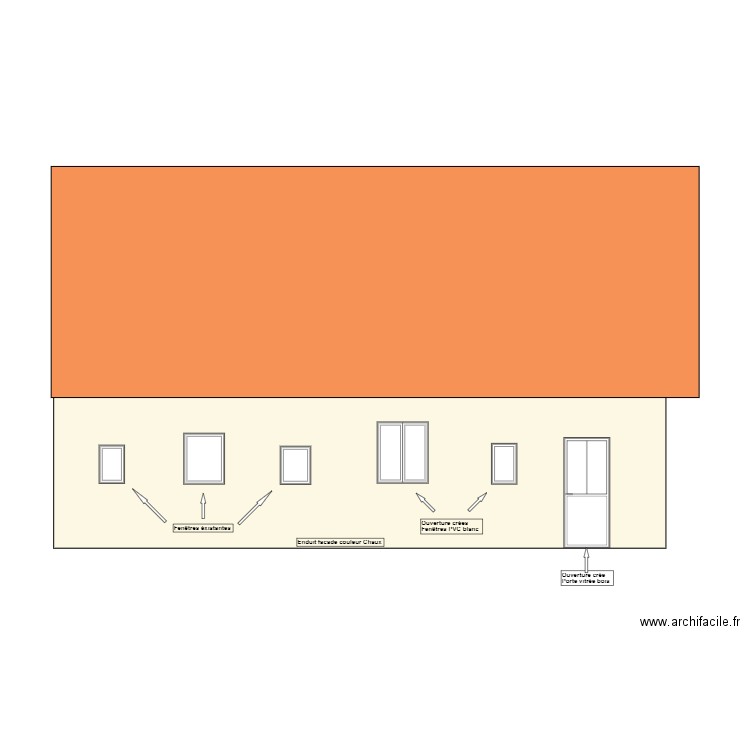 facade nord appartement. Plan de 0 pièce et 0 m2