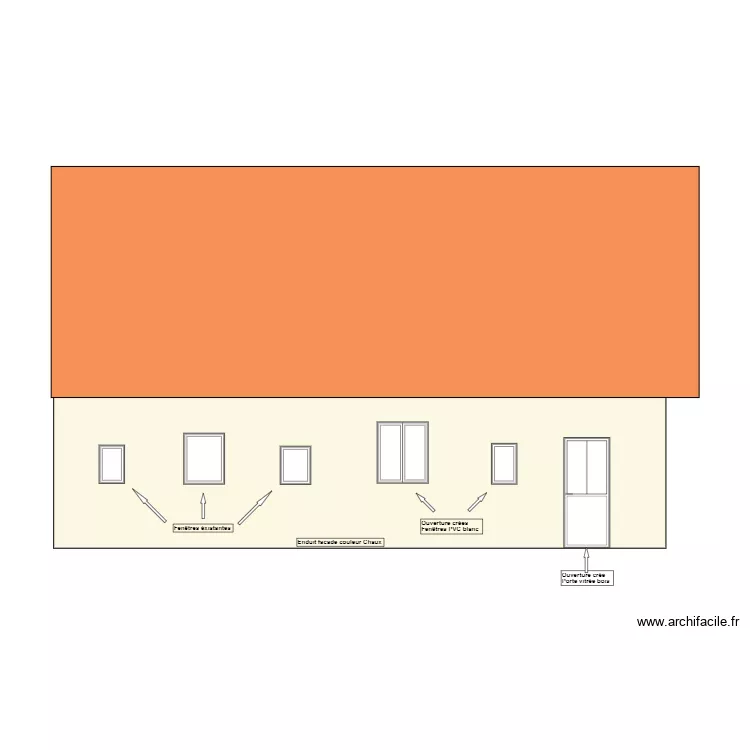 facade nord appartement. Plan de 