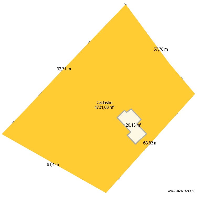 Plan1 dimension. Plan de 1 pièce et 120 m2