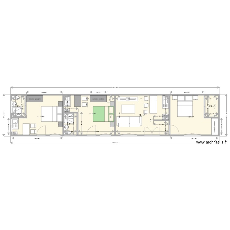  studio. Plan de 0 pièce et 0 m2