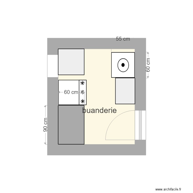 buanderie. Plan de 0 pièce et 0 m2