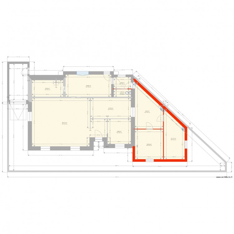 Extension 40m2 v2. Plan de 0 pièce et 0 m2