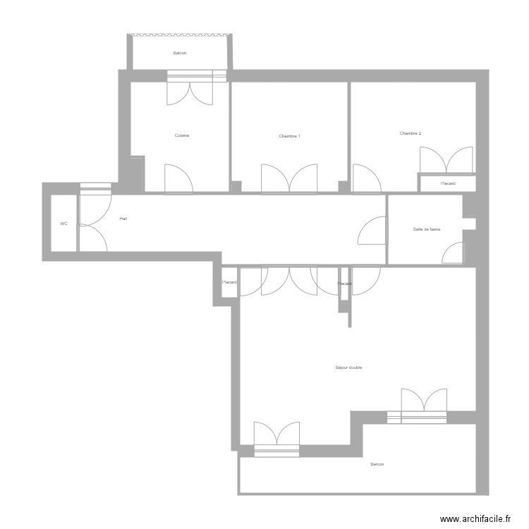 Pascallon . Plan de 18 pièces et 97 m2