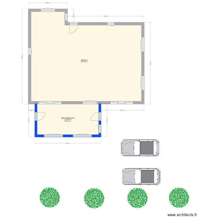 plan maison. Plan de 2 pièces et 101 m2