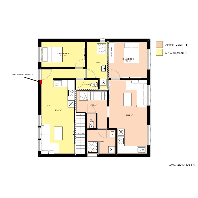 LE PIN 1ER. Plan de 10 pièces et 94 m2