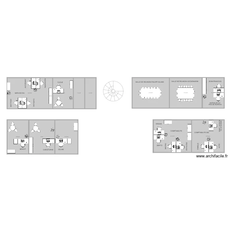 R&eacute;am&eacute;nagement bureaux etage version 1. Plan de 