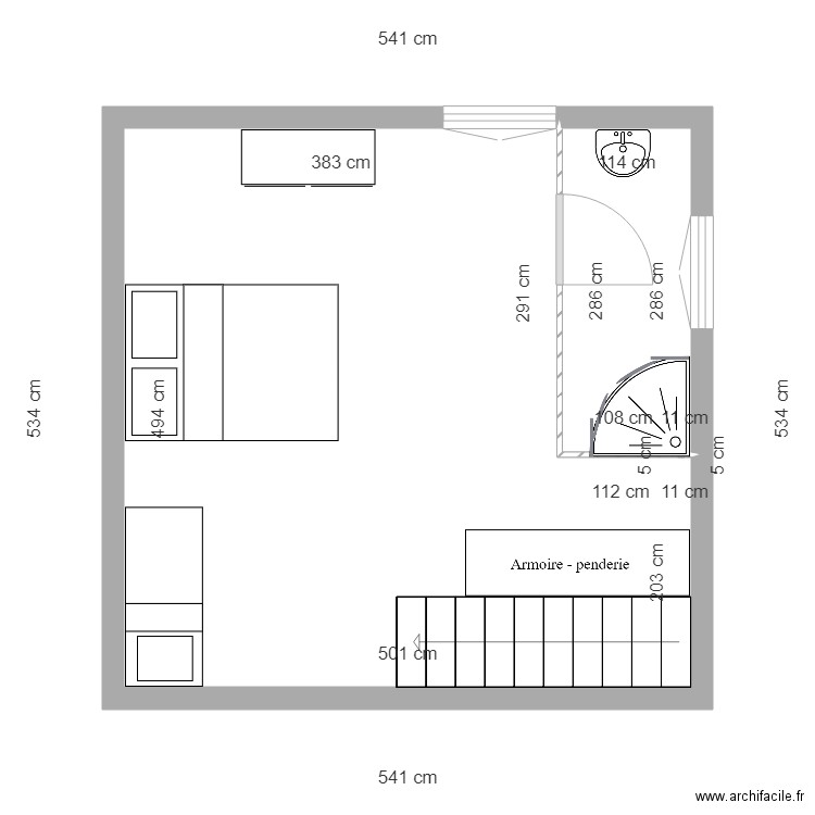 CHAMBRE ETAGE. Plan de 0 pièce et 0 m2