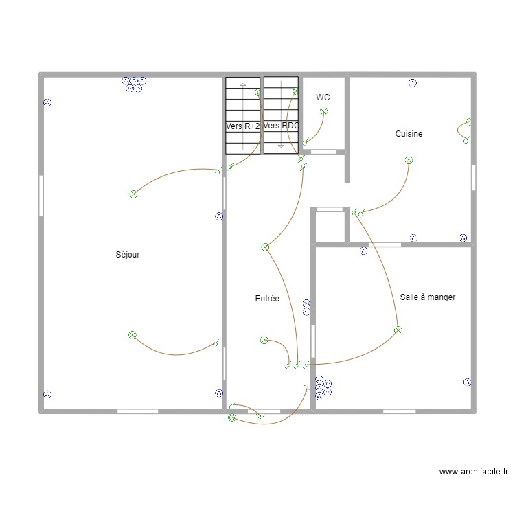 Maison CARO. Plan de 6 pièces et 81 m2