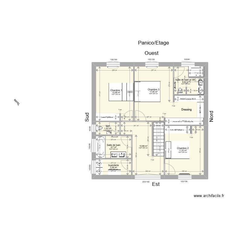 MCA 2. Plan de 8 pièces et 67 m2