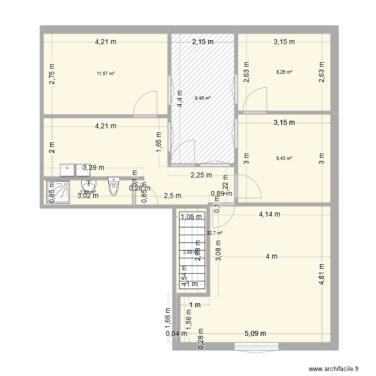MAISON CLEM ET LEO. Plan de 7 pièces et 77 m2