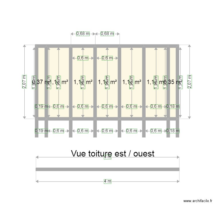 Charpente sud. Plan de 0 pièce et 0 m2