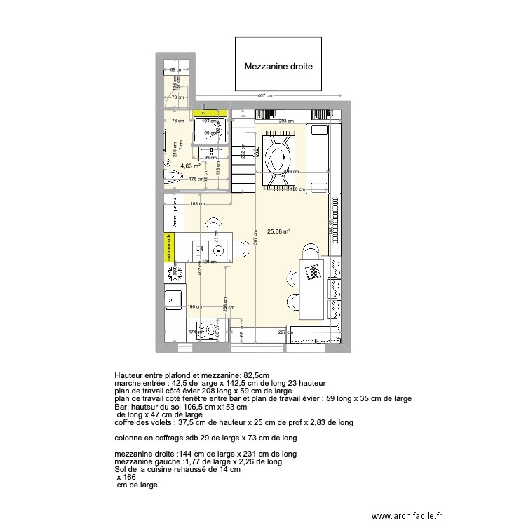 Excelsior 2 . Plan de 2 pièces et 30 m2