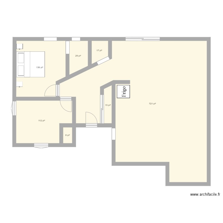 Agrandissement maison b. Plan de 7 pièces et 96 m2